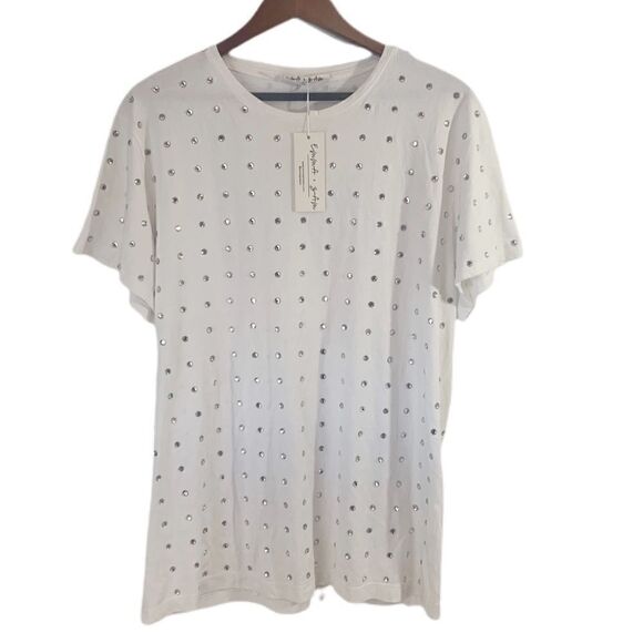 Emma & Sam White Oversized Rhinestone Tee - Picture 8 of 8